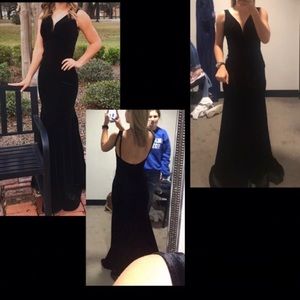 Black velvet dress